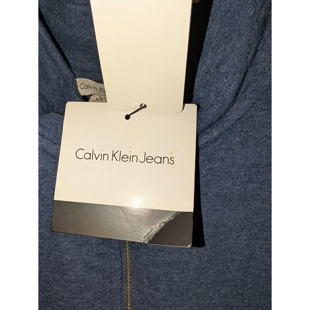 Calvin Klein Jeans Jacket XXL Men's NWT Heather Navy Long Sleeve Quarter Zip